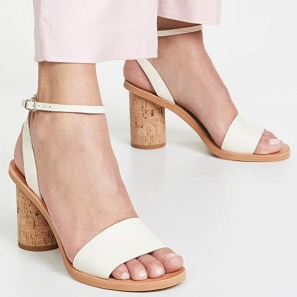 Dolce Vita Shoes - Dolce Vita Jali White Round Block Cork Heel Sandals / Heels / Shoes Size 6.5